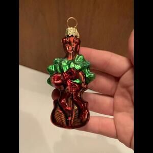 🍭Christopher Radko Musical Instrument - Violin Christmas Blown Glass Ornament